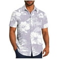 thumbnail image 2 of Xysaqa Hawaiian Shirt for Men Tropical Printed Big & Tall Button Down Shirts for Men Short Sleeve T-Shirt Casual Summer Holiday Hawaii Party Beach Dress Shirts 3X 4X 5X on Clearance, 2 of 6