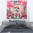 thumbnail image 3 of Hello Valentine’s Day Bichon Frise Flower Crown Romantic Pink Floral Tapestry Bichons Dog Lovers Gifts Idea Wall Hanging Backdrop Home Decor - 00031, 3 of 5