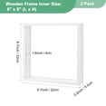 thumbnail image 3 of 2-Pack Dried Flower Frame, 8 x 8 Inch Double Acrylic Wooden Dried Flower Photo Floating Frame [White], 3 of 7