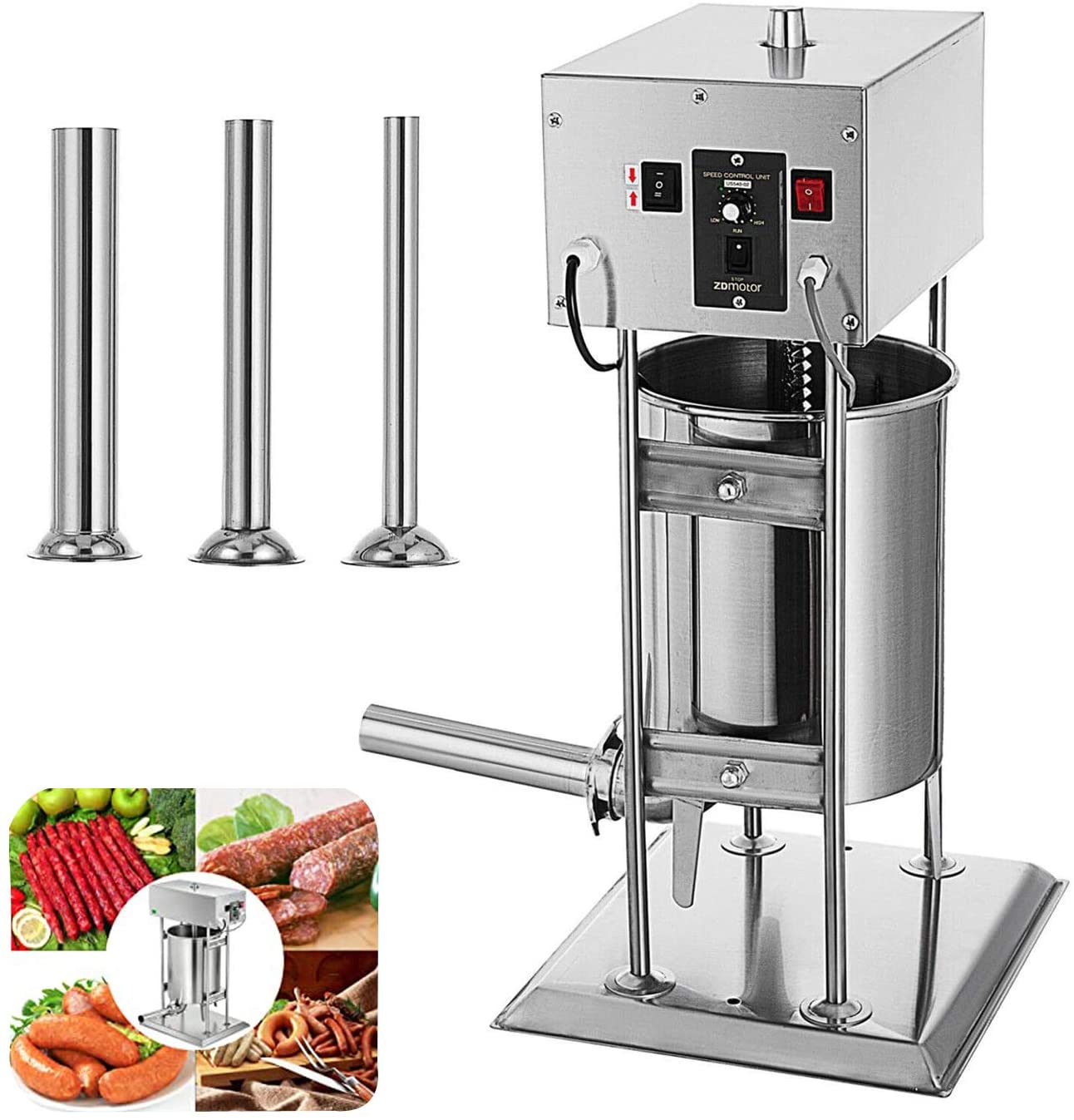 INTBUYING 110V Electric Sausage Stuffer Meat Filler Maker Making