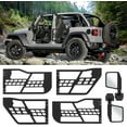 thumbnail image 4 of Half Tube Doors with Side View Mirrors for 2018-2025 Wrangler JL Unlimited 4-Door, Front & Rear Set of 4 Steel Off-Road Trail Tubular Doors, No-Drill Installation, 4 of 5