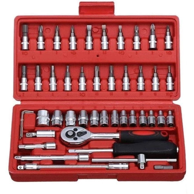 46-In-1 Multi-Purpose Tool Kit & Screwdriver Socket Set With Precision Tool | Versatile, Ergonomic Grip, Comfortable Handle | For Home Repairs, Automotive Maintenance Tool, Accessories