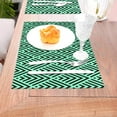 thumbnail image 5 of ZNDUO Placemats, 1 PCS Heat Resistant Stain Resistant Woven PVC Insulation Placemats, Durable Washable Elegant Table Mats for Dining-Vintage Black Mint Stripes, 18"x12", 5 of 6