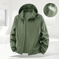 thumbnail image 2 of KeShDi Jacket for Men Hooded Long Sleeve Zip Up Casual Coat with Pockets and Belt Loose Fit Army Green L, 2 of 5