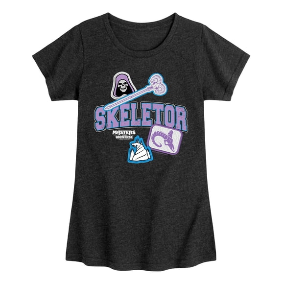 Masters of the Universe - Skeletor Faux Patches - Youth Girls Fitted Short Sleeve T-Shirt