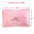 thumbnail image 4 of PiccoCasa 2Pcs Decorative Throw Pillow Cover Faux Fur Cushion Cover, Pink 2pcs,12"x20", 4 of 6