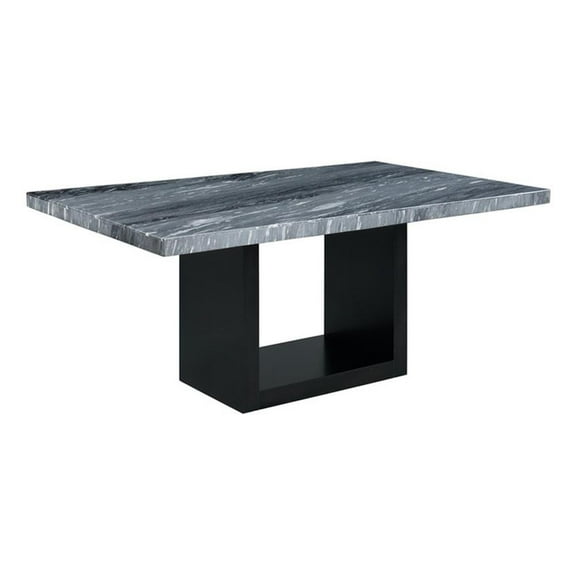 Picket House Furnishings Willow Marble Standard Height Table in Gray