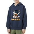 thumbnail image 2 of GERsome Toddler Boys Girls Sweatshirt Long Sleeve Hooded Unisex Kids Pullover Fall Casual Tops Hoodie Cute Cartoon Graphic Size 6-7 Years, 2 of 7