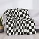 thumbnail image 3 of Fotbe Black and White Checkerboard Manta de Franela con Estampado, Manta Ultrasuave para Cama, Sofá, Auto, Hipoalergénica y Antibolitas-80"x60", 3 of 6