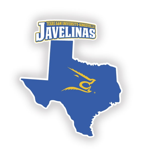 Texas A&M Kingsville Javelinas 4 Inch State Shape Vinyl Decal Sticker
