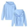 thumbnail image 5 of Girls Bow Print Jogging Suits Sweatsuits 2 Piece Set Oversized Hoodie and Sweatpants Kids Fall Winter Clothes Light Blue 5 Years-6 Years, 5 of 5