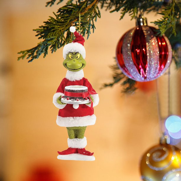 Decoración Del Árbol Del Monstruo Verde Navidad divertido monstruo verde árbol decoración fiesta fiesta árbol artesanía suministros (15)