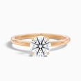 thumbnail image 2 of Ada Round Solitaire Lab Grown Band Ring Gold Minimalist Everyday Wear, 2 of 24