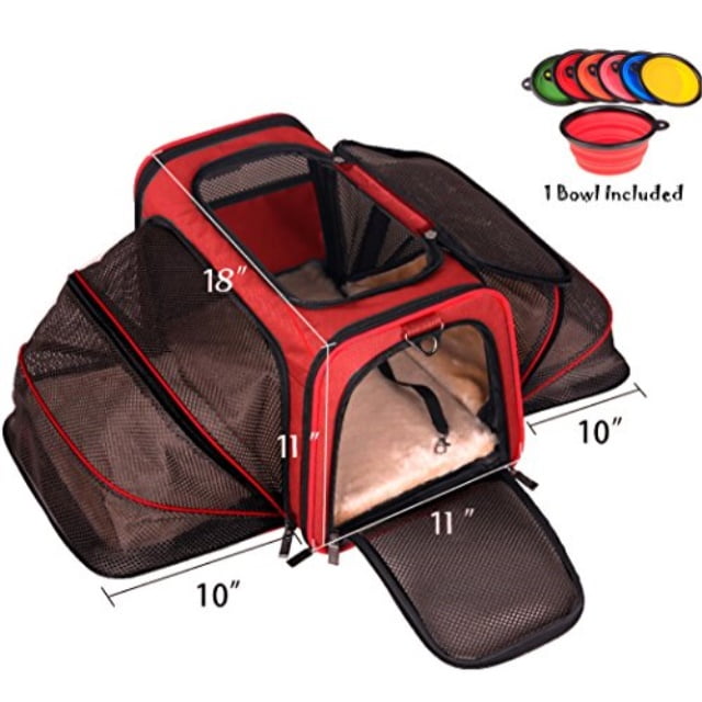Premium Airline Approved Expandable Pet Carrier by Pet Peppy Two Side