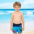 thumbnail image 2 of shoper Toddler Swim Trunks 4t with Boxer Brief Liner Stretch Drawstring Swimming Short Boys Casual Fashion Graphic Print Boy Swimsuit Size 14-16 Blue 3-4Y, 2 of 4