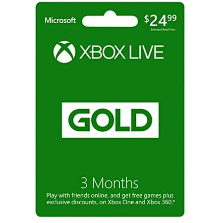 Microsoft Xbox Live 3 Month Gold Card (Physical Card)