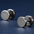 thumbnail image 3 of Unisex Stainless Steel Ear Stud Earring Titanium Dumbbell High Polished Ear Piercing Punk Style, 3 of 6