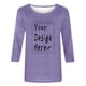 thumbnail image 3 of Camiseta de manga tres cuartos cómoda y casual de cuello redondo para mujer, 3 of 6