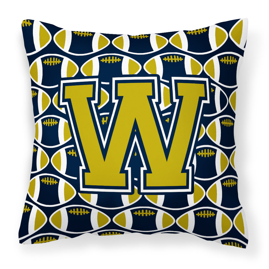 Letter W Football Blue and Gold Fabric Decorative Pillow - Walmart.com