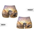 thumbnail image 4 of KLL Vintage Wildlife Protection Pattern Workout Shorts for Women Scrunch Short Gym Yoga Running Sport Active Exercise Fitness Shorts, 4 of 8