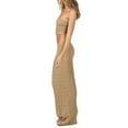 thumbnail image 6 of Women Y2K Long Skirt Set 2 Piece V Neck Halter Crop Top Off Shoulder Slim Fit Tube Top Split Maxi Skirts Outfit, 6 of 8
