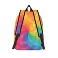 thumbnail image 4 of Casual Canvas Backpack Without Interlayer Large Capacity Stick Bag Design For Outdoor Shopping Office Outdoor Sports Mediumvioletred Tie Dye Background Rainbow Colors_2 Small, 4 of 7
