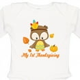 thumbnail image 4 of Inktastic My First Thanksgiving Owl Boys or Girls Long Sleeve Baby Bodysuit, 4 of 5