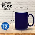 thumbnail image 5 of El Grande Two Tone Glossy Coffee Mugs 15 oz. Set of 12, Bulk Pack - Perfect for Tea, Espresso, Cappuccino, Hot Cocoa - Cobalt Blue, 5 of 5