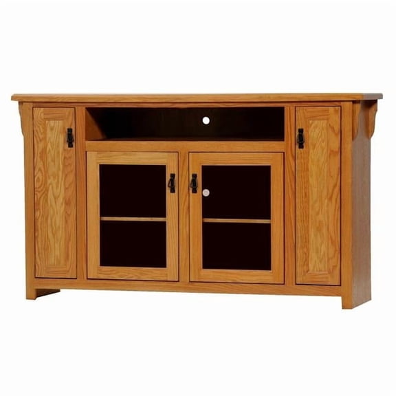 American Heartland 88863MD Oak Tall Entertainment Console, Medium