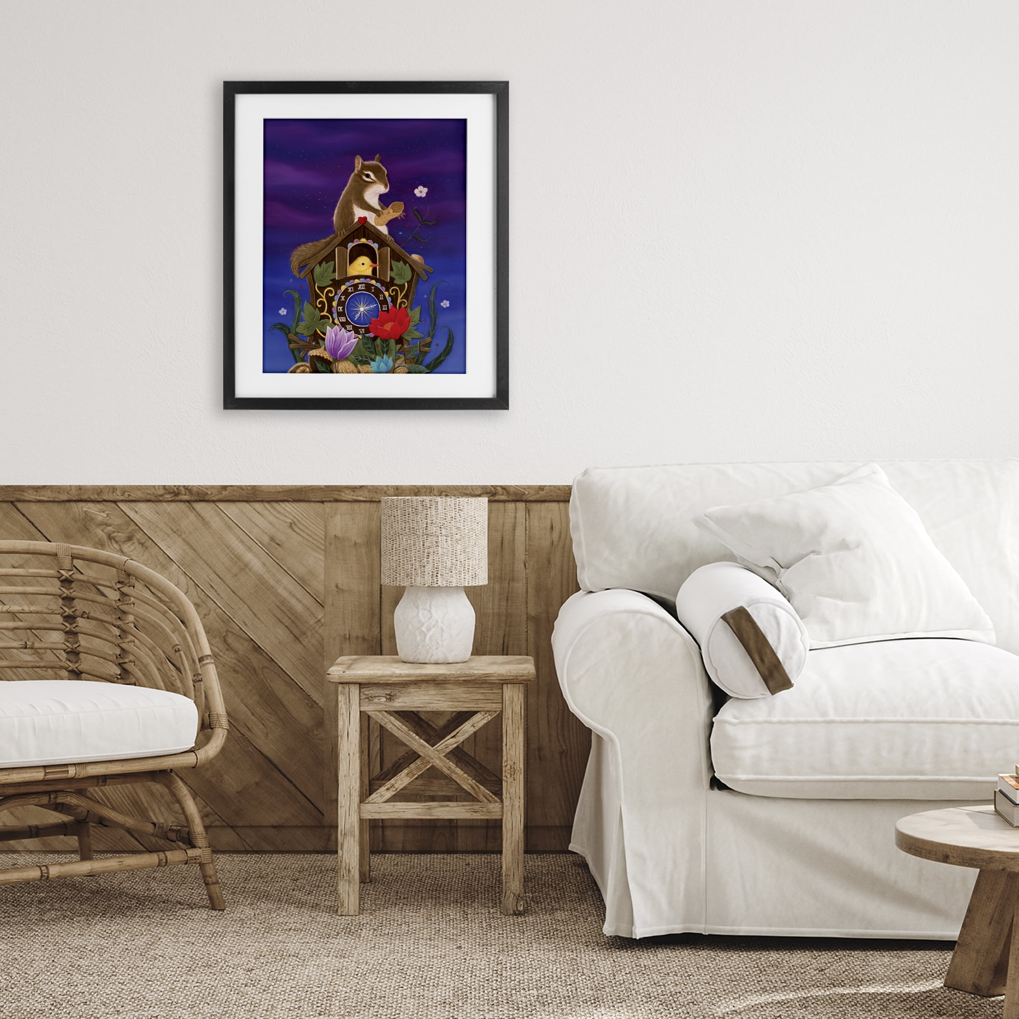 Stupell Industries Nighttime Snack Squirrel Black Framed Print Under Glass, design by Gina Matarazzo