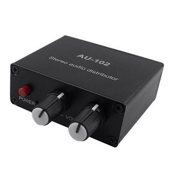 Distribuidor de Audio Mezclador de Audio EstéReo 1 Entrada 2 Salida Divisor RCA Multicanal para Amplificador de Potencia Audio Activo