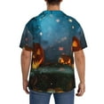 thumbnail image 3 of Pofeuu Spooky Halloween Print Mens Casual Short Sleeve Shirts Beach Summer Spread Collar Pocket Tops Men's Casual Short-sleeved Shirt-X-Large, 3 of 5