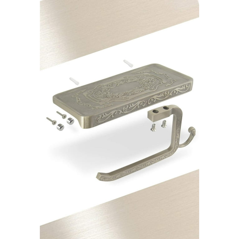 Reversible Toilet Paper Holder With Phone Shelf, Modern Style – Neater Nest