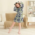 thumbnail image 4 of FORMRS Kids Bathrobe Unisex Hooded Robe Toddler Pajamas Sleepwear, Size 7-9T, Retro Floral Pattern, 4 of 7