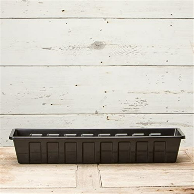 4 x 10 x 5 in, Rectangle Wood Box Planter with Plastic Insert Liner