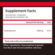 Turkesterone Capsules - Increase Muscle Mass, Promote Muscle Recovery, and Improve Athletic Performance - 120 Count
