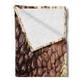 thumbnail image 2 of Coffee Soft Flannel Fleece Blanket, Selection of Fresh Roasted and Unroasted Coffee Beans in a Diagonal Stripe Pattern, Cozy Plush for Indoor and Outdoor Use, 50" x 70", Brown Cream, by Ambesonne, 2 of 5