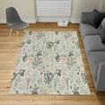 thumbnail image 2 of Floral Turkish Area Rug, Vintage Garden Plants Herbs Flowers Botanical Classic Design Illustration, Soft Carpet for Living Room Decor with Distressed Look, 2.6' x 5', Dust Eggshell, by Ambesonne, 2 of 4