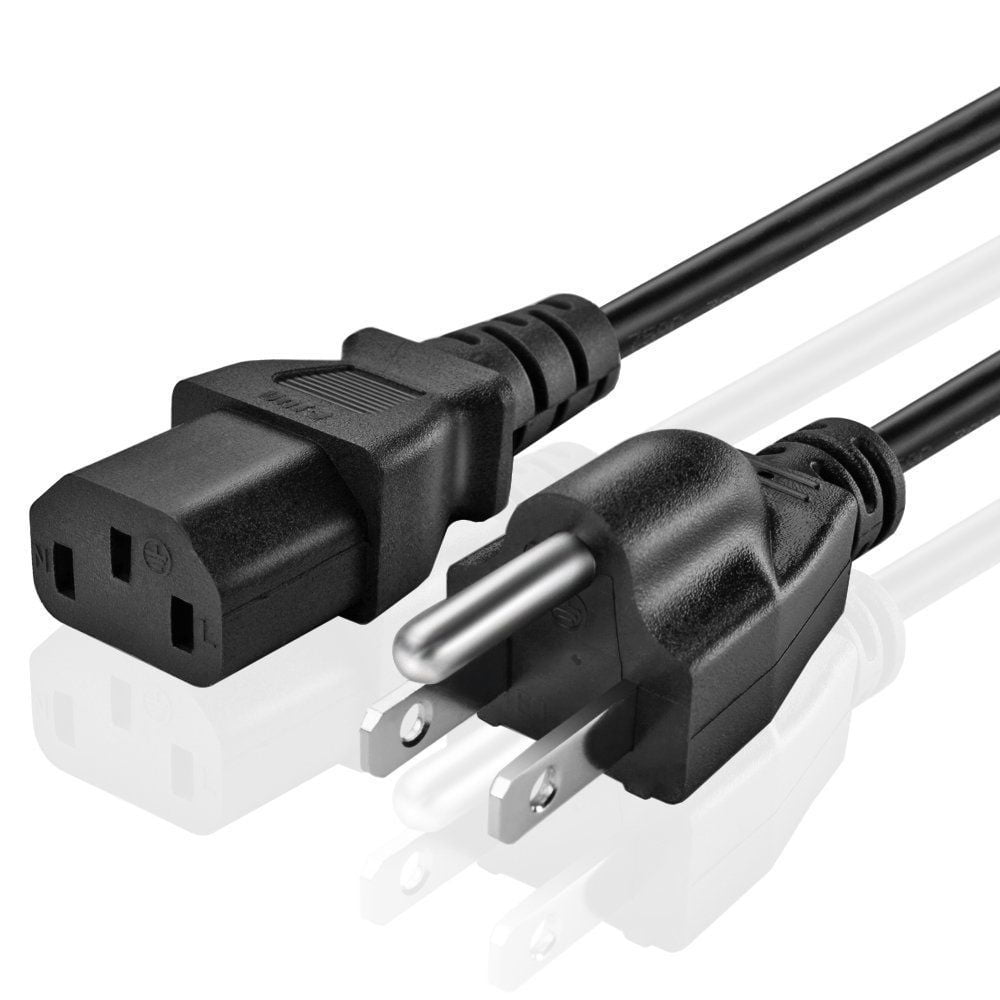 Compatible w/Apple TV PS4 PS3 Slim LED HDT TNP Products TNP Universal 2 Prong Angled Power Cord 15 Feet - NEMA 1-15P to IEC320 C7 Figure 8 Shotgun Connector AC Power Supply Cable Wire Socket Plug Jack Black 