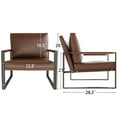 thumbnail image 3 of AWQM 2 Pieces Mid-Century Modern Chair, Accent Chair with Backrest, Upholstered Armchair, 105 Degree Slant Back Comfy Reading Chair, Lounge Chair for Living Room Bedroom Apartment, Brown, 3 of 7
