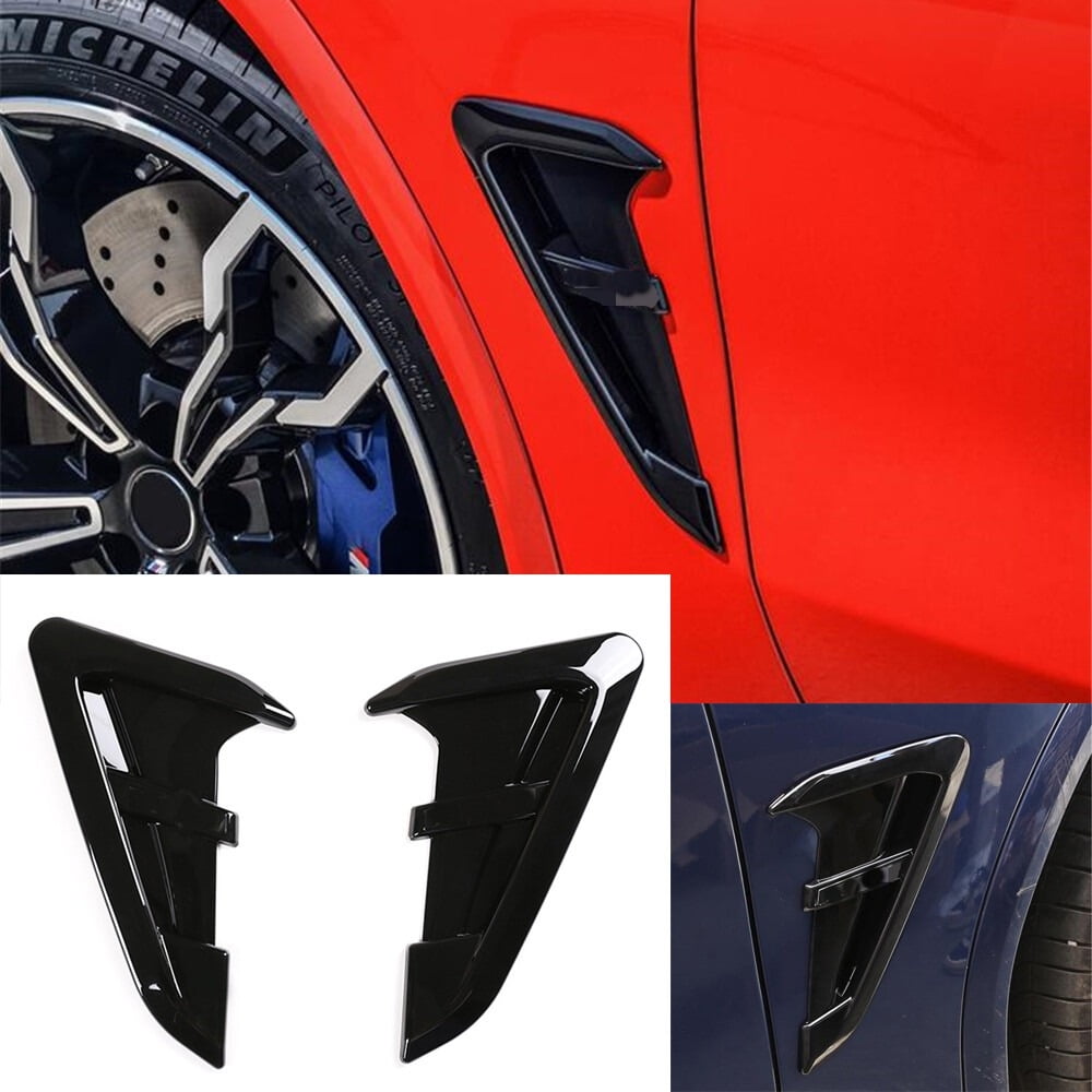 Gloss Black ABS Fit For BMW X3 G01 2018 2019 2020 2021 2022 Fit For BMW X4 G02 2019 2020 2021 With X3 X4 logo Side Fender Air Vent Outlet Cover