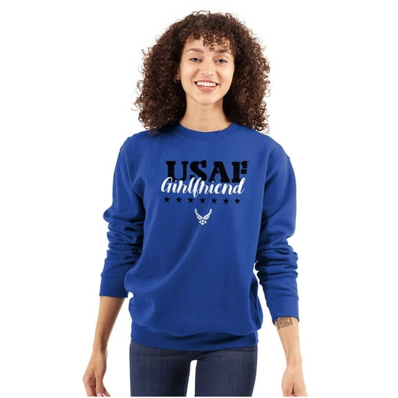 US Air Force USAF Girlfriend Pride Women Crewneck Sweatshirt Brisco Brands S