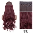 thumbnail image 3 of Extensiones de cabello sintético sin clip AZQUEEN, negro, rubio, largo, liso, con alambre de pescado secreto, postizo resistente al calor para mujer, 3 of 5