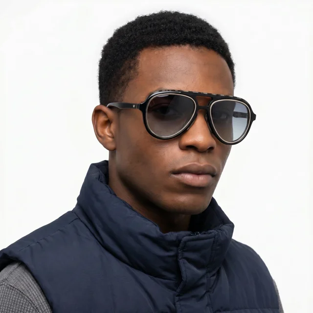 Men's VLIZ Lindbergh Aviator Style Sunglasses