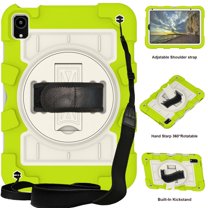 TECH CIRCLE for Apple iPad Mini (A17 Pro/A15) 7th/6th Generation Case 8.3-Inch (2024/2021 Release), Durable Shockproof Protective Back Cover Case with Kickstand /Hand Strap /Shoulder Strap, Green