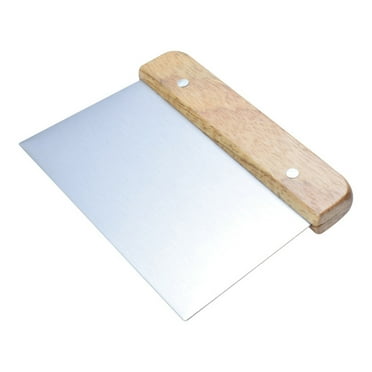 Stainless Steel Dough Cutter with Wooden Handle for Baking and Cooking
