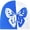 Blue + White, variant on Adult Knitted Butterfly Pattern Beanie Hat Outdoor Cycling Skiing Hat Cold Winter Keep Warm Skull Cap