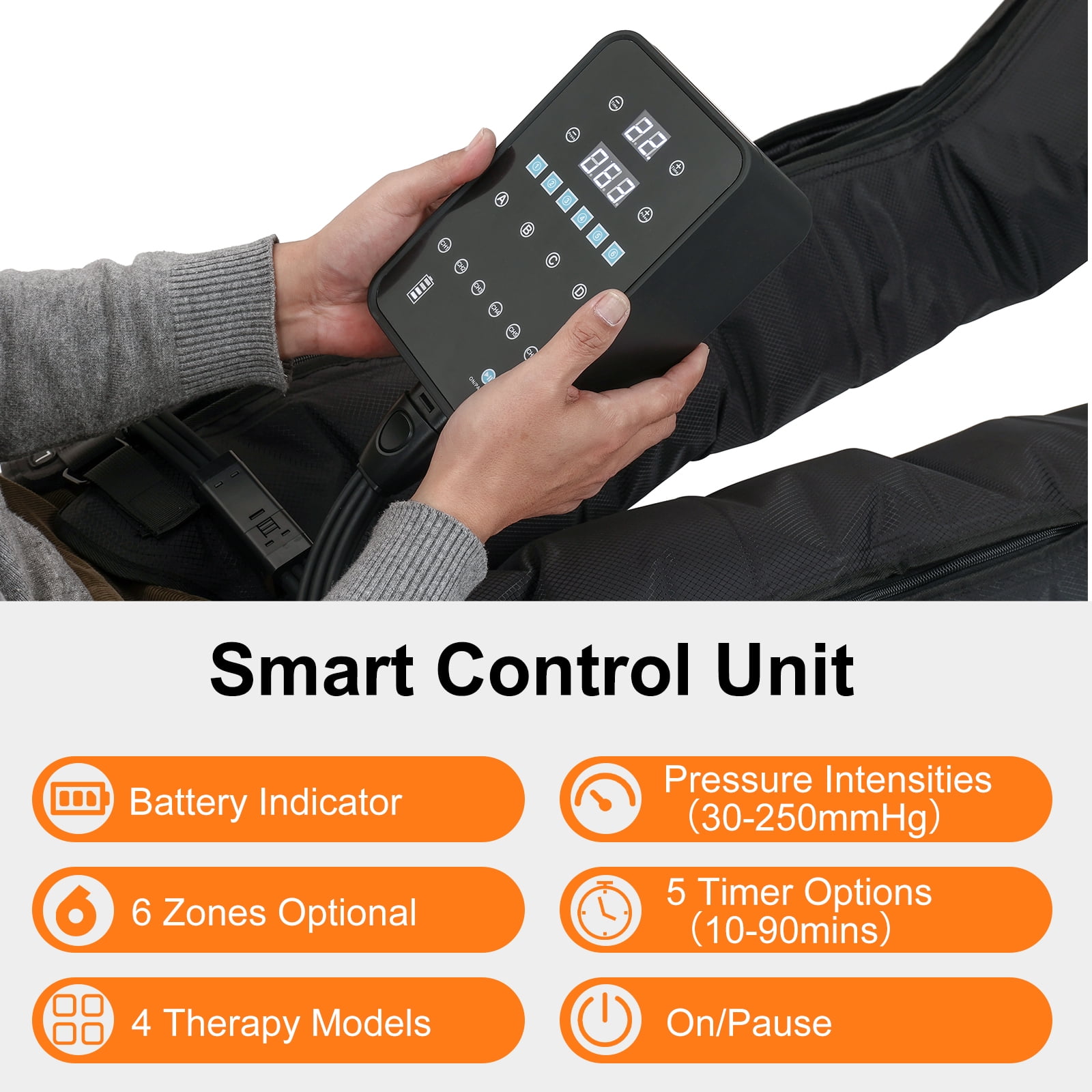 Professional Leg Recovery System, Cordless Air Compression Boots with Sequential Compression, Leg and Foot Massager, Fast Recovery Therapy for Athletes