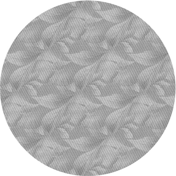 Ahgly Company Machine Washable Indoor Round Transitional Silver Gray Area Rugs, 7' Round