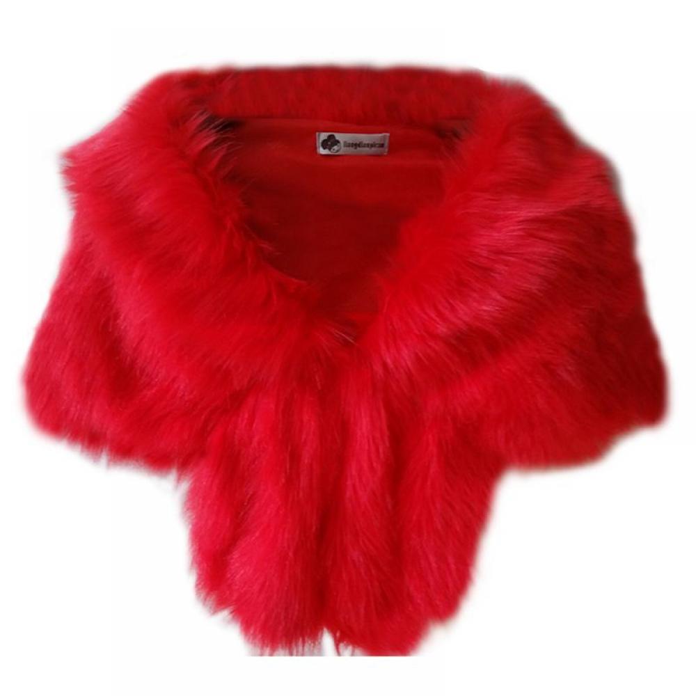 Winter Scarfs for Women Girls Warm Cozy Faux Fur Solid Leopard Outerwear Wrap Shawl Cape Outdoor Christmas Decorations Gift